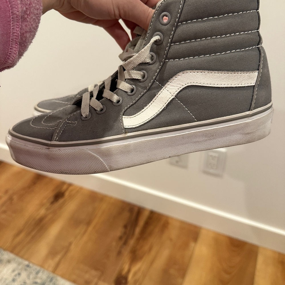 Vans Gray and White High-Top Sneakers